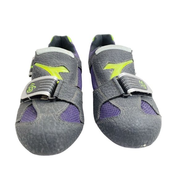 Diadora Cyclist Shoes Men's Size 6.5 Black Purple Mesh with Cleats - Picture 7 of 10